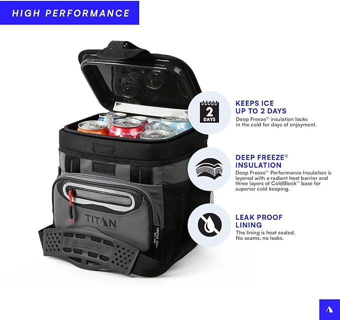Titan by Arctic Zone Deep Freeze Cooler - Zipperless Hardbody Cooler - Deep Freeze Insulation, HardBody Liner, and SmartShelf