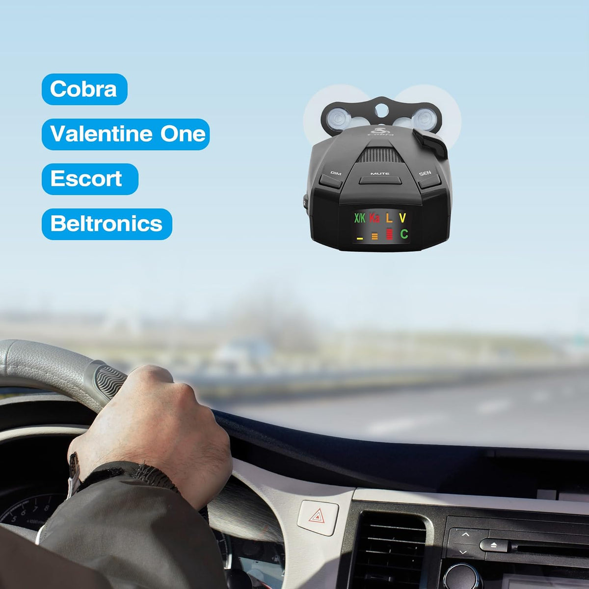 Radar Detector Mount,Windshield Suction Cup Mount for Radar and Laser Detectors,Compatible with Cobr RAD 480i Valentine One Escort Beltronics etc Radar Detector. (Windshield Suction Cup Moun 0.86 in)