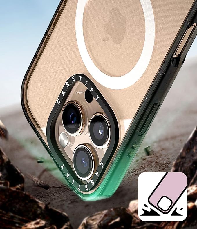 CASETiFY Impact Case for iPhone 16 Pro Max [Slim / 8.2 ft. 4X Military Grade Drop Protection/Compatible with Magsafe] - Zebra Stripe - Clear Black