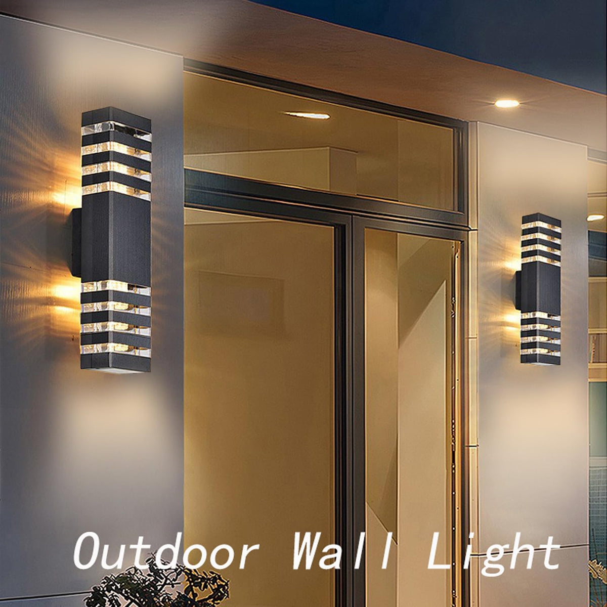 18inch LED Square Up & Down Wall Lights,24W Outdoor Wall Light 4000K Day White Aluminum Body Waterproof IP65 LED Exterior Light Fixtures Wall Mount for House Patio Garage Garden. (12 Pack)
