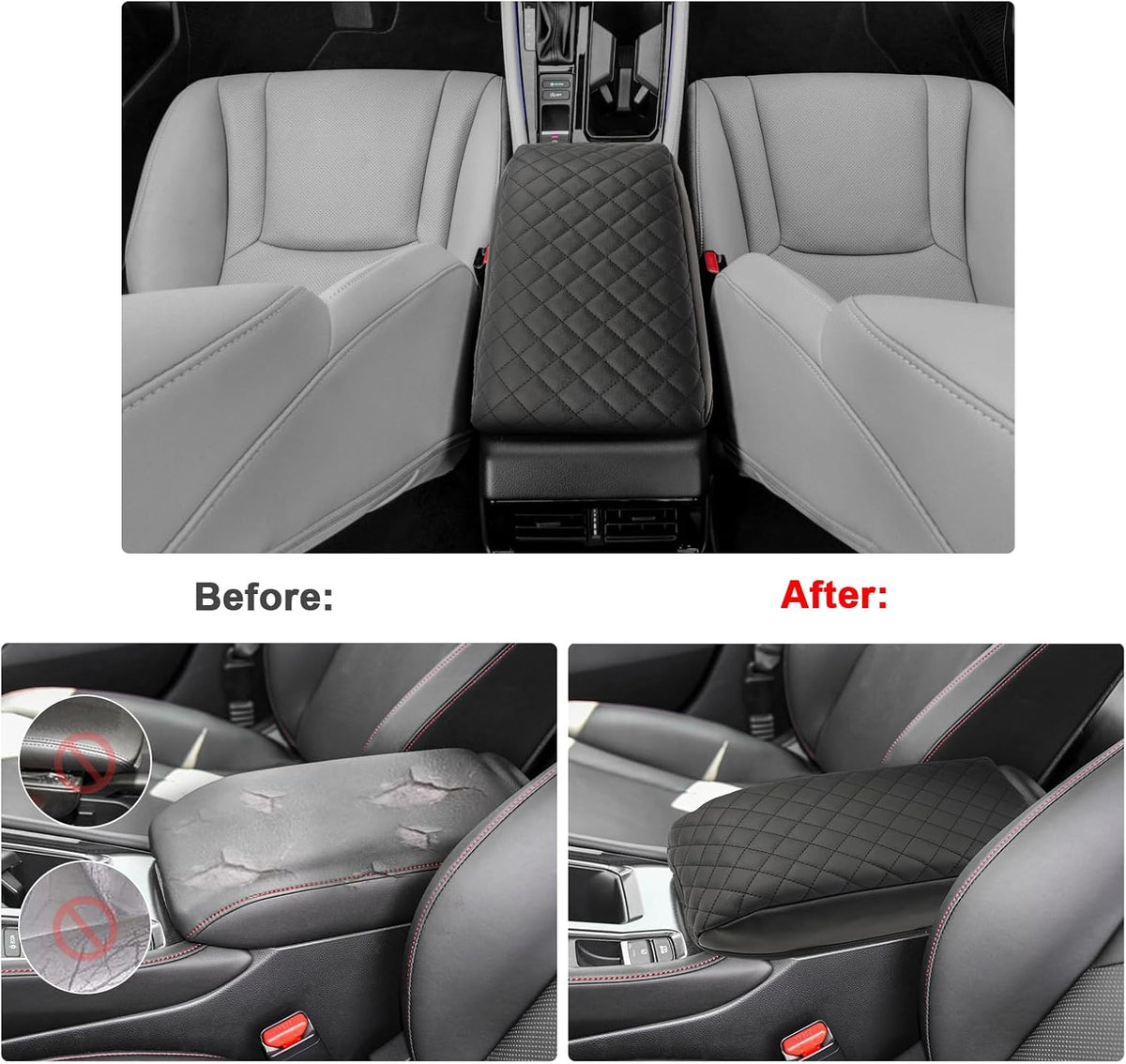 SXCY Fit for 2023 2024 Honda Accord LX EX Armrest Pad, Armrest Cover for 2023 2024 Accord Console Protection, Armrest Cushion for 2023 2024 Accord Console Protection Accessories (Armrest pad)