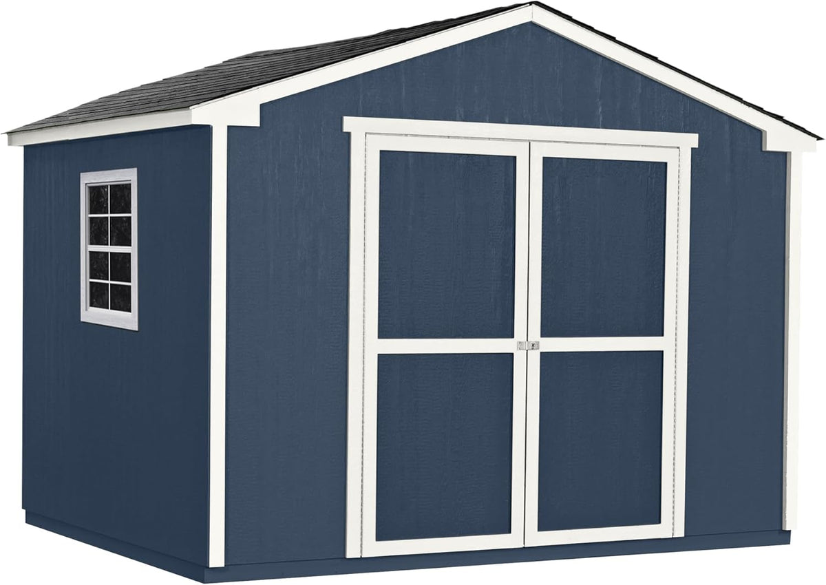 Handy Home Products Charleston Value Gable 10x8 Do-It-Yourself Wooden Storage Shed with Floor, 2x3 framing