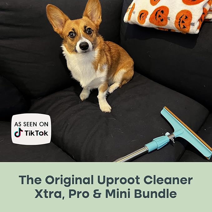 Uproot Cleaner Pro Pet Hair Remover Bundled with Mini Pet Hair Removal Tool for Couch & Xtra Carpet Fur Removal Tool - A True Fur-Riccane Survival Kit
