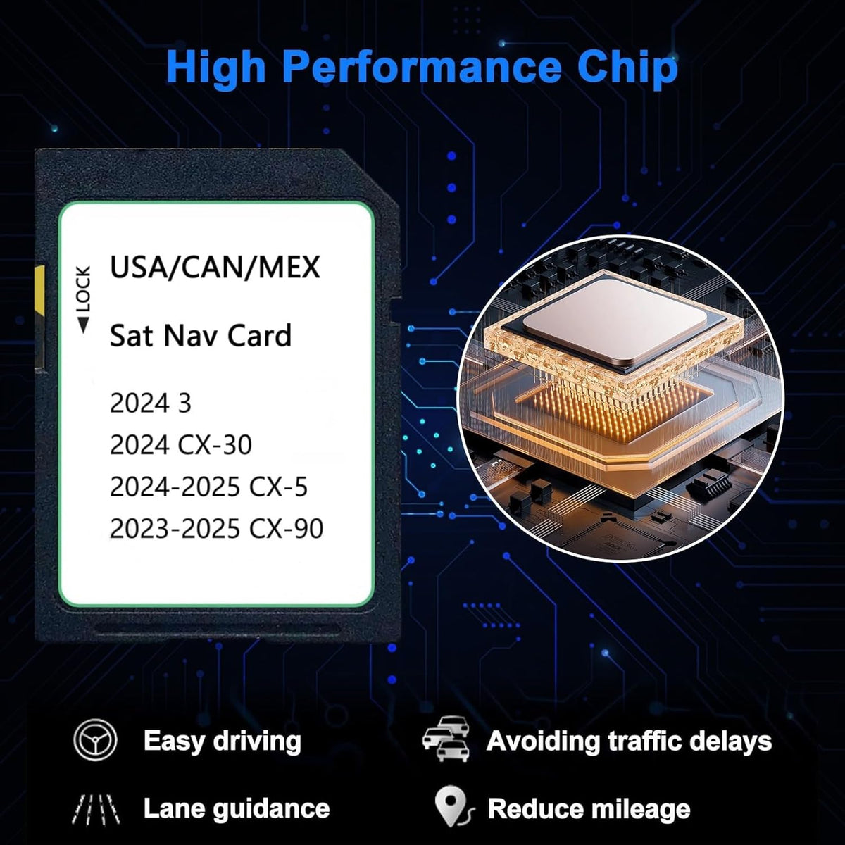 2025 Upgraded KMV6 66 EZ1B Navigation SD Card Map USA/CAN/MEX CX-5(2024-2025), CX-30/Model 3(2024), CX-90(2023-2025), KMV66Z1B Latest Navigation SD Card