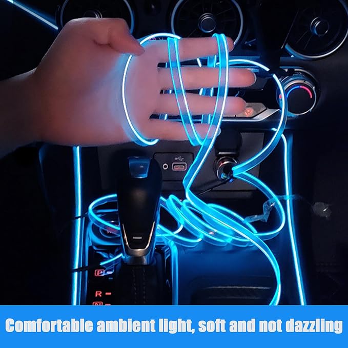 Car Interior Lights for Seat MII Ibiza Leon Arona Ateca Tarraco Alhambra LED Car Interior Atmosphere Lamp Car Ambient Lighting Kits,Ice Blue