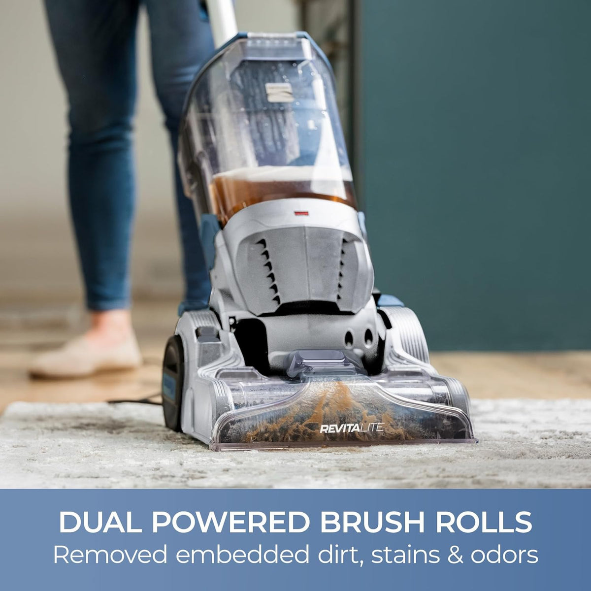 Kenmore KW4010 Pet Portable Carpet Cleaner Machine with High Cleaning Power, 3.2L Clean Tank & 1.4L Dirty Tank, 25ft Cord Length and Two Easy Removable Brushroll for Rug & Upholstery