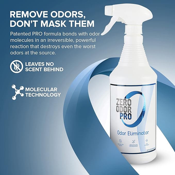 Zero Odor Pro - Commercial Strength Eliminator Odor Neutralizer, Room Deodorizer Odor Eliminator Musty Smell - Strongest Odor Eliminator Trigger Spray, (32-ounce)