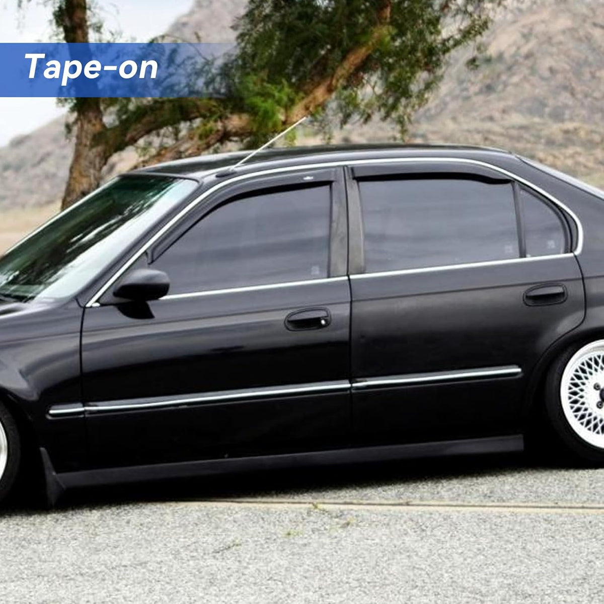Window Visors Rain Guards Shield for 1996-2000 Honda Civic Sedan, Out-Channel Window Vent Wind Deflectors Visors Shades for 96-00 Civic