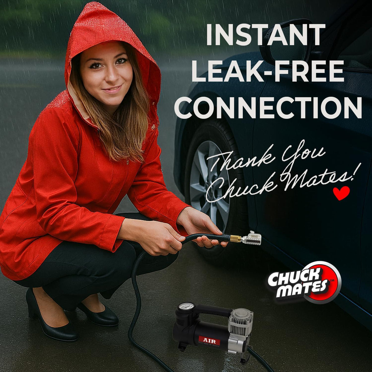 Chuck Mates™ Platinum (2 Pack) Quick-Connect with Patented RatchetSeal™ Technology for Tire Inflators Open-Type