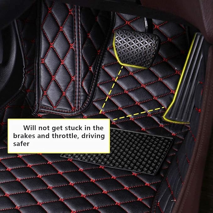 Custom Fit Car Floor Mats - Full Coverage Automotive Leather Floor Liners for Most Vehicles by MingyunSM (Gray)
