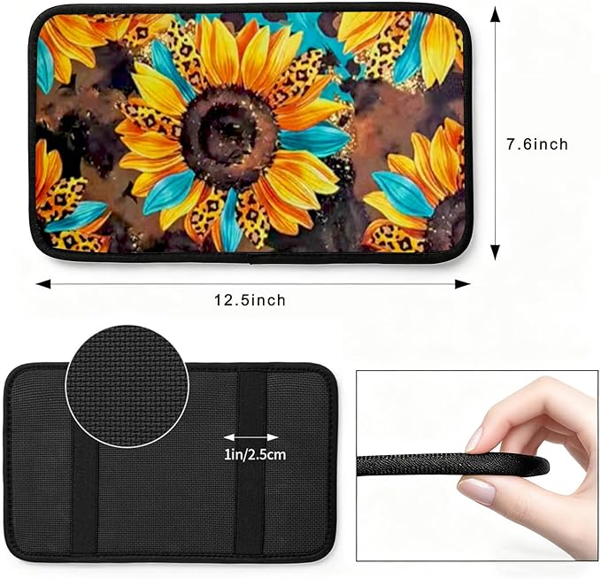 Dragonfly Vehicle Center Console Armrest Cover Pad,Dragonfly Car Accessories Soft Middle Console Cushion Pad,Auto Arm Rest Mat Decor Dragonflys Gifts for Women Men Dad for Most Vehicle SUV Truck