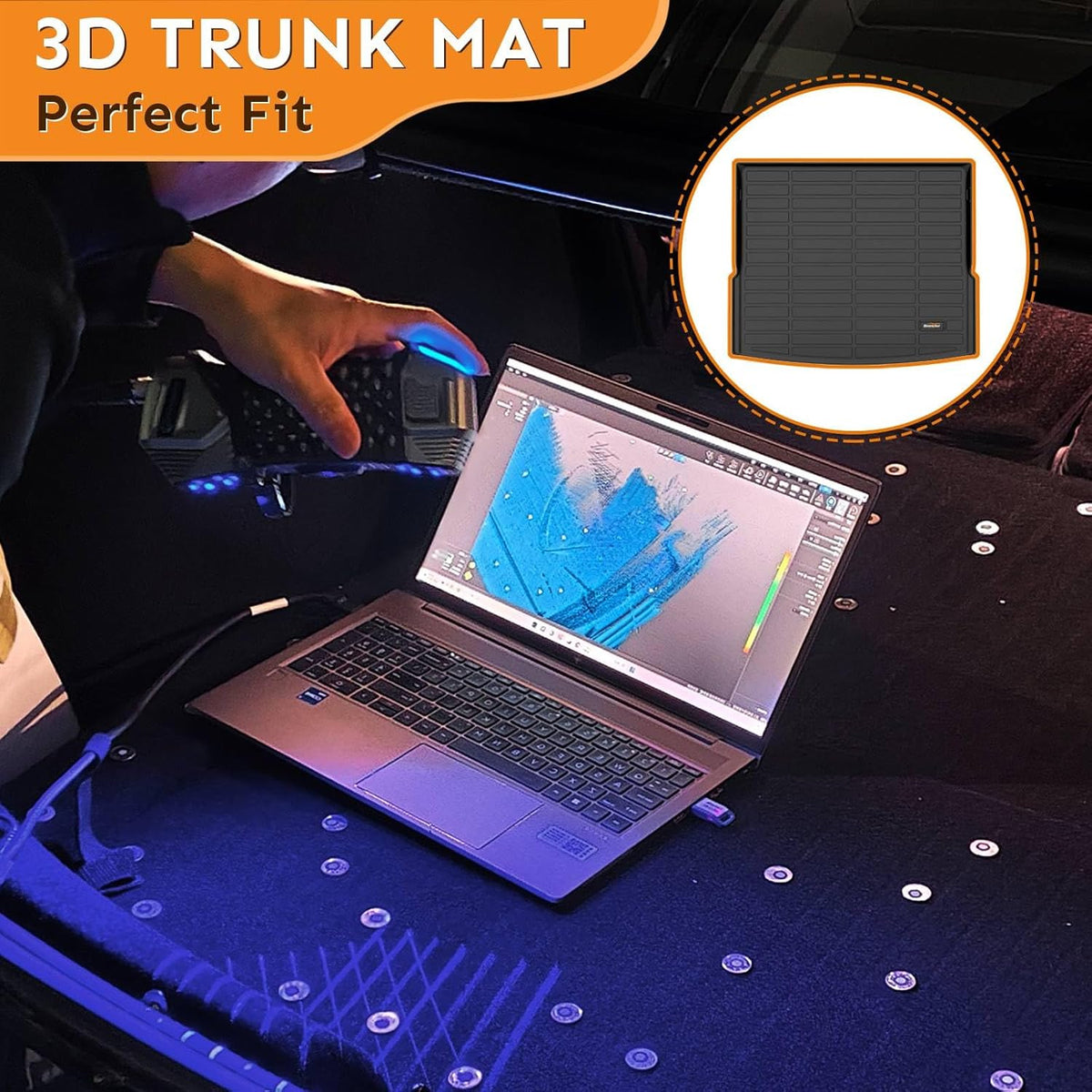 Binmotor-Floor Mats for Lincoln Aviator 2020-2025 (6 Passenger), All Weather Mats for Lincoln Aviator Rubber Liners, Aviator Car Mats Accessories