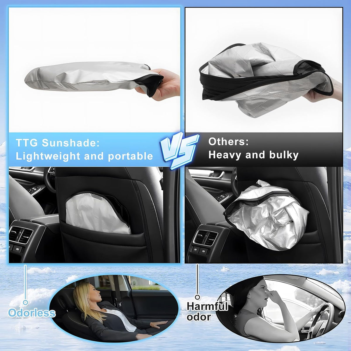 T TGBROS Windshield Sun Shade Custom Fit for 2015-2018 BMW X4 Accessories Foldable Sun Shield Reflective Polyester Sun Visor Cover Block Heat and Sun Protection
