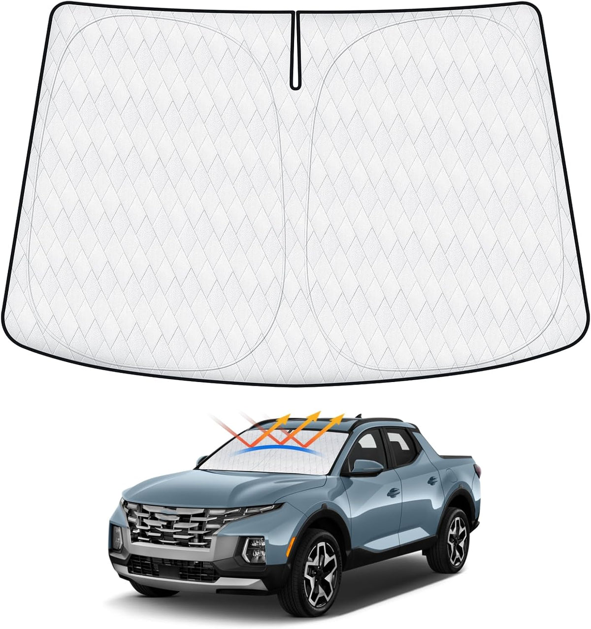 Cartist 5-Layer Windshield Sun Shade Fits for Hyundai Santa Cruz 2022-2025 2026 Hyundai Santa Cruz Accessories Foldable Car Front Window Sunshade Sun Visor