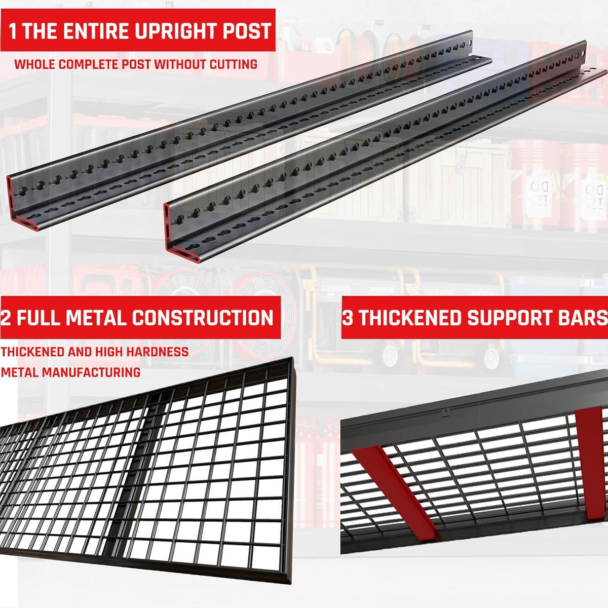 67" Wide Garage Shelving Unit, 30" D Heavy Duty Garage Storage Shelves,3500 LBS Capacity, Industrial Adjustable Shelves for Basement Warehouse, 2 Pack