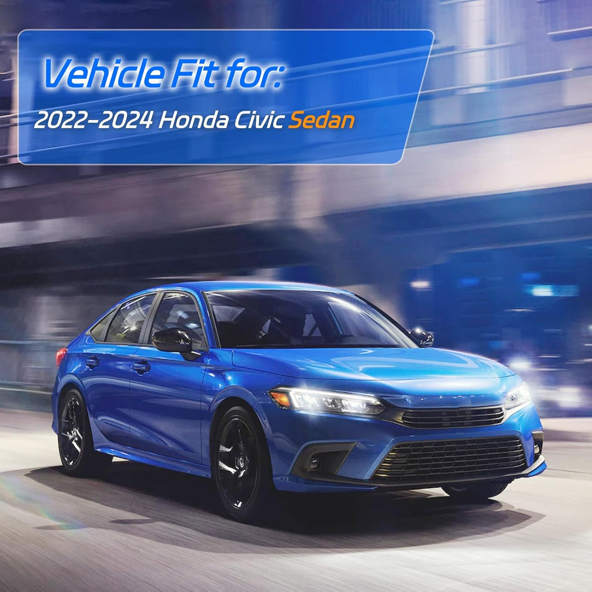 in-Channel Window Rain Guards Fit for 2022 2023 2024 2025 Honda Civic LX EX SI HPT Sport Touring Sedan 4-Door, Durable Side Window Deflector, Smoke Tinted Vent Visors Shade