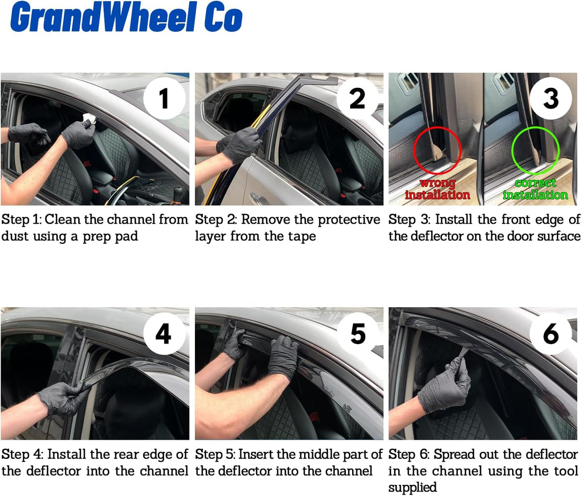 Window Deflectors Smoke Tinted in-Channel Side Window Vent Visor Deflectors Rain Guards Compatible with Silverado/Sierra 2500HD/3500HD 2020-2025 Crew Cab - 4pcs. GW0866