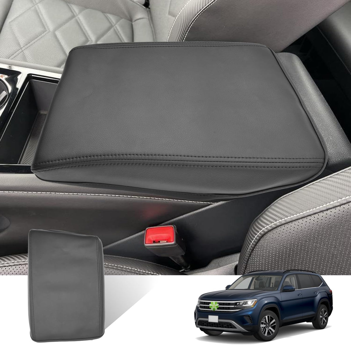 2024 Atlas Cross Sport Armrest Cover for Volkswagen Atlas 2025 Accessories Center Console Cover 2024 Atlas Armrest Cover Protector Compatible with 2024 2025 VW Volkswagen Atlas Cross Sport/SE/SEL