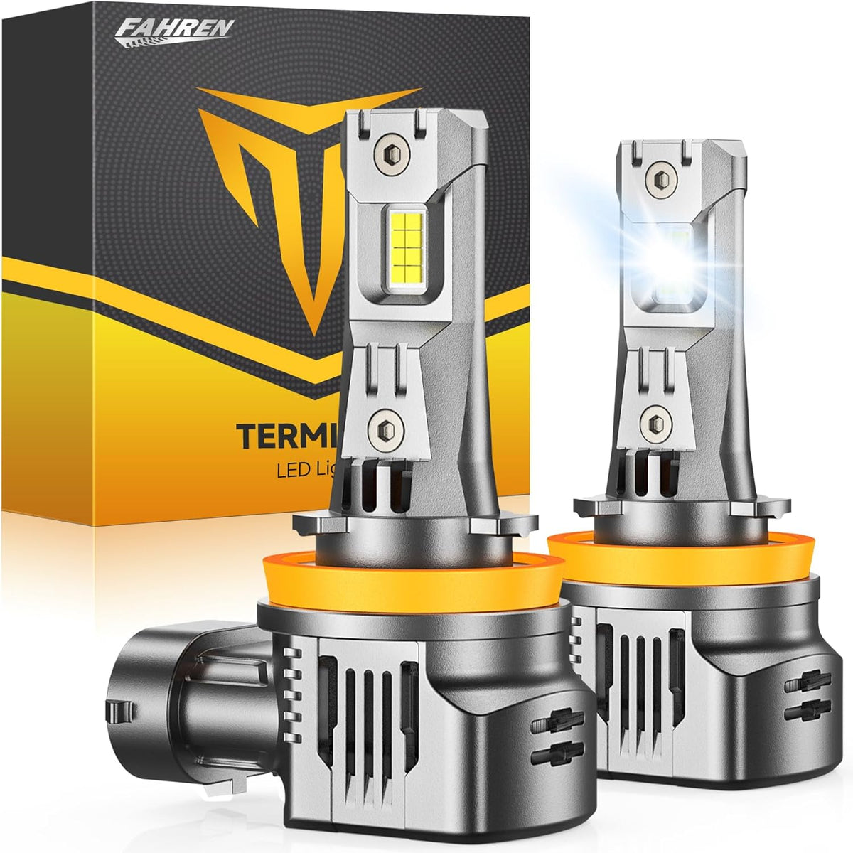 FAHREN 2025 Brightest H11 Led Bulbs, 𝟔𝟎,𝟎𝟎𝟎𝐋𝐌 H11/H8/H9 Lights, 1000% Brighter with 16 CSP Chips, Cutting-Edge Tech for Epic Night Visibility, 6500K Cool White Fog Bulb HID, Pack of 2