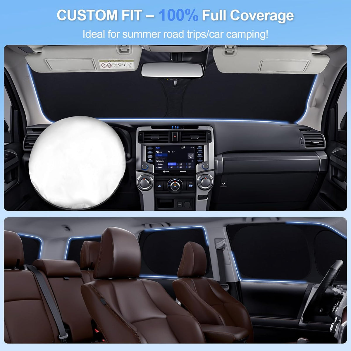 8pcs Car Window Shades for Nissan Pathfinder2022-2025 Accessories,Windshield Side Rear Full Sunshade,Sun Visor UV Blocking, Privacy Protection and Blackout for Camping Outdoor