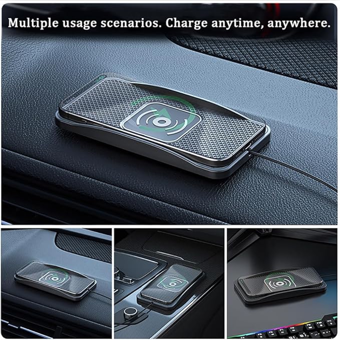 Wireless Car Charger Pad for Nissan Titan 2004-2024, Type-C/USB 20W Car Wireless Charger Non-Slip Phone Charging Pad Car Accessories,A 30cm Cable Type-C Plug