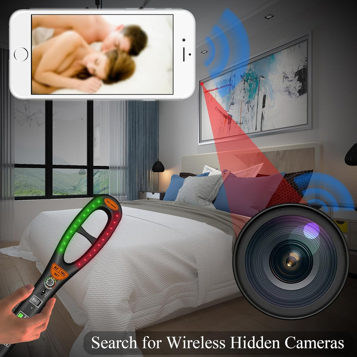 Camera Detectors, Listening Device Scanner Comprehensive Detection for Cameras, Magnetic & Bug Devices for Car, Hotel, Meeting, Travel