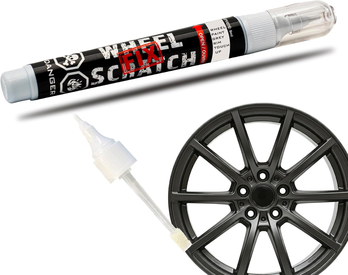 Gray Rim Touch Up Paint, Car Wheel Scratch Repair, Wheel Touch Up Paint Pen, curb rash repair, curb rim repair, Rim Alloy Gray Wheel Paint (Satin Dark Grey Pen Only)