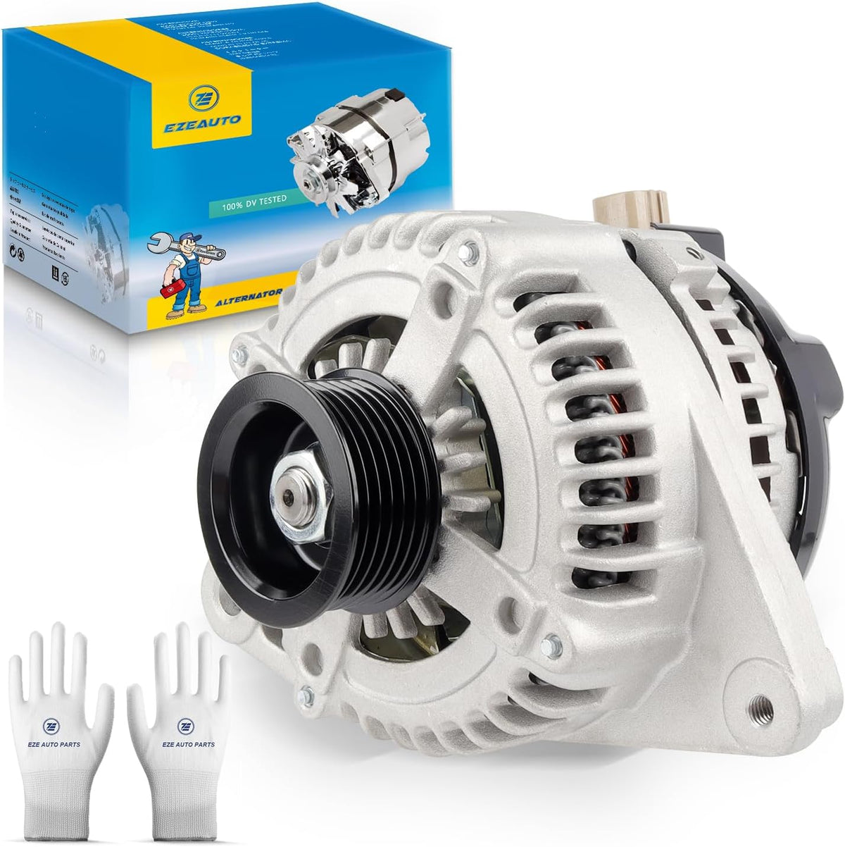 Ezexpreze 11032 New Alternator Compatible for Lexus for RX330 V6 3.3L 2004-2006 for Lexus for ES330 V6 3.3L 2004-2006, 130A High Output Alternator Replaces 104210-4180 104210-4190