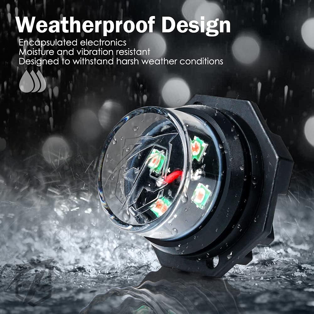 Xprite White Red LED Hideaway Strobe Lights Kit, 20 Flashing Patterns w/Control Panel Headlights Taillights Fog Light Interior Mounting, for Emergency Vehicles Firefighter Cars Trucks SUV 6PCS