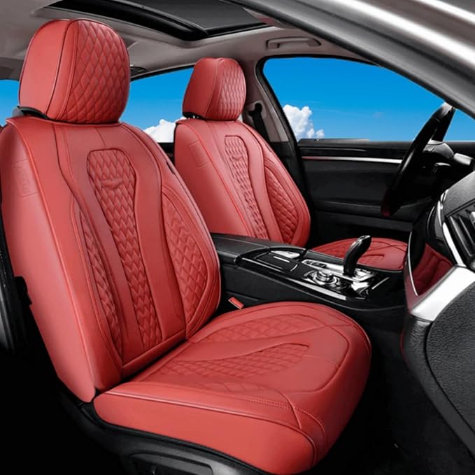 Coverado Seat Covers, Car Seat Covers Front Seats, Red Car Seat Cover, Waterproof Car Seat Covers, Car Seat Cushion, Front Car Seat Covers Leatherette Car Seat Protector Universal Fit Most Cars