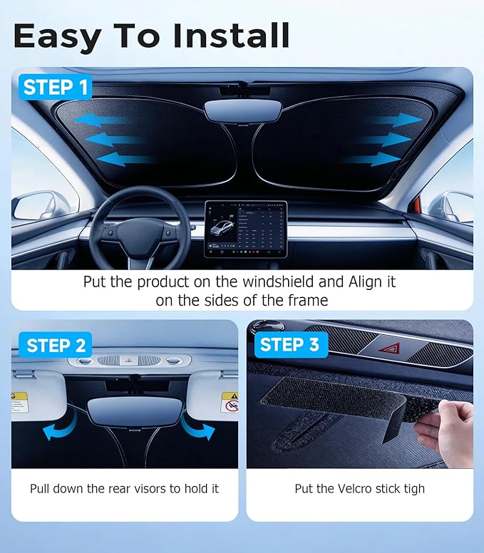 DMJN Windshield Sun Shade for Su-baru Crosstrek (2018-2026), Car Sunshade for Front Windshield [100% Efficient Block UV & Scorching Sun] UPF50+ Heat Block - Protect Interior & Keep Cooler