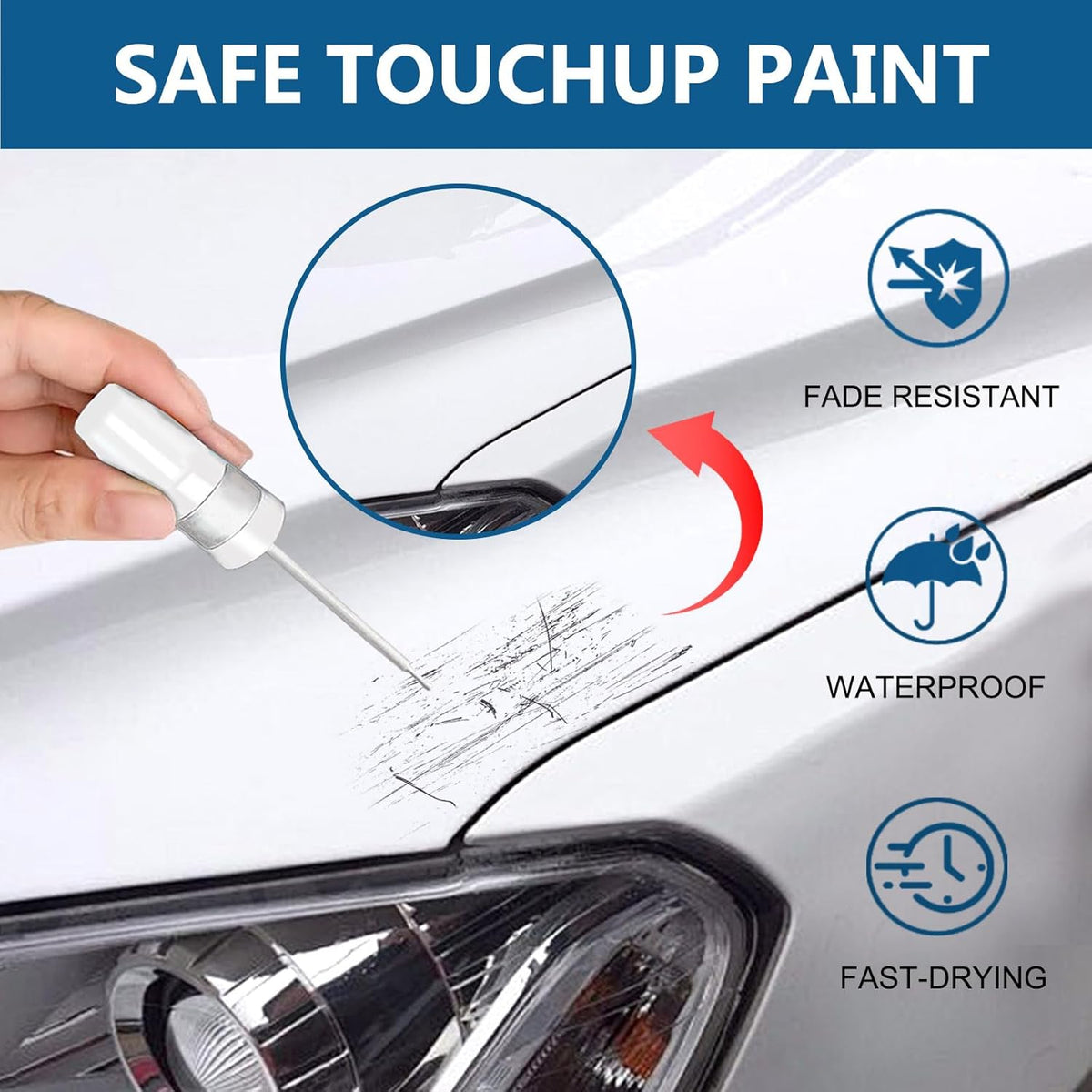Supersonic Red (3U5) Touch Up Paint for Toyota-Exact Match 2 in 1 touchup Paint Pen for Chips and Nicks Repair Car Paint Scratch Repair Kit