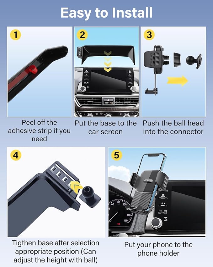 SKYLOTEC Car Phone Holder for Honda CR-V CRV 2017 2018 2019 2020 2021 2022 Accessories 5/7-Inch Screen Fixed Clip, Automobile Cradles Phone Mount, Cell Phone Base Not Block Air Vent