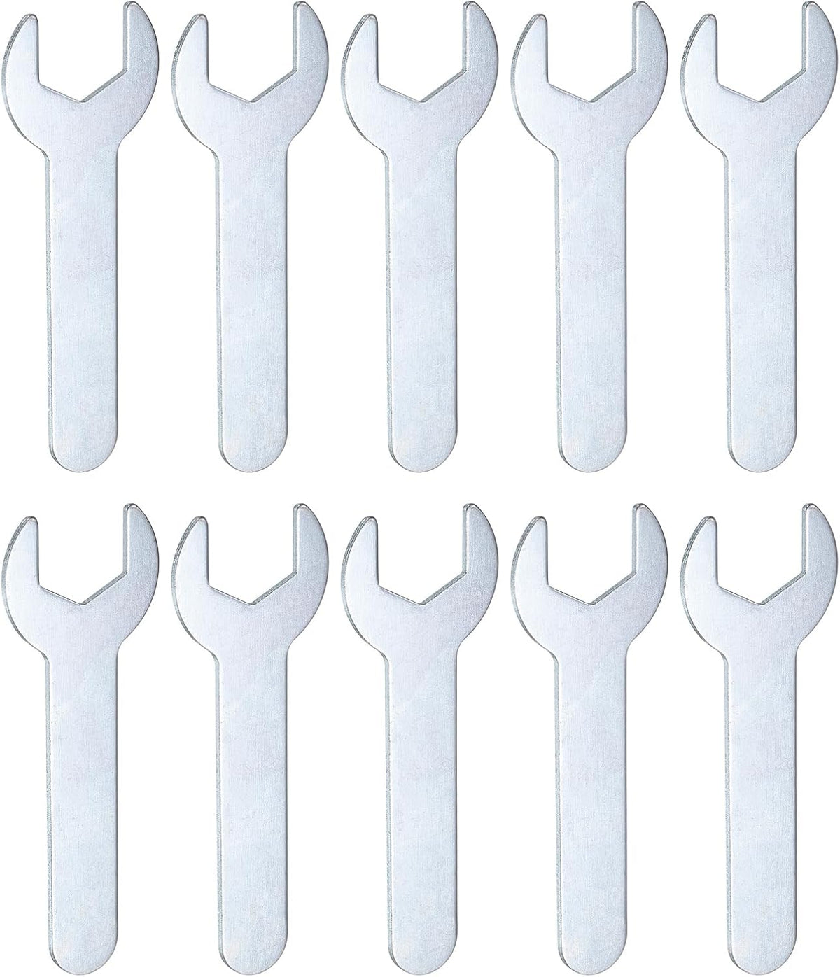 HARFINGTON 10pcs Small Wrench 14x70x1.5mm Metric U-Shaped Single Open Ended Spanner Super Thin Flat Head Galvanizing Wrench for Automotive Repair Furniture Assembly