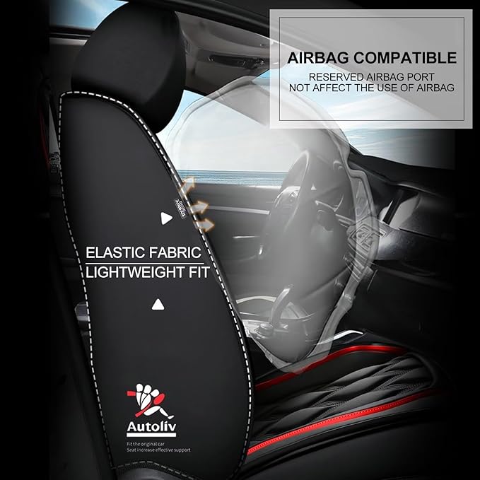 AOMSAZTO Car Seat Covers,2 Front Seats Custom Fit for Buick Encore GX 2020-2026,Leather Carseat Automotive Cushion Covers Seat Protector,Airbag Compatible Waterproof Black