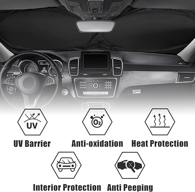 Funny Octopus Car Windshield Sun Shade Foldable Sunshade Front Window Cover Sun Visor Protector Accessories (59x27.5 inches)
