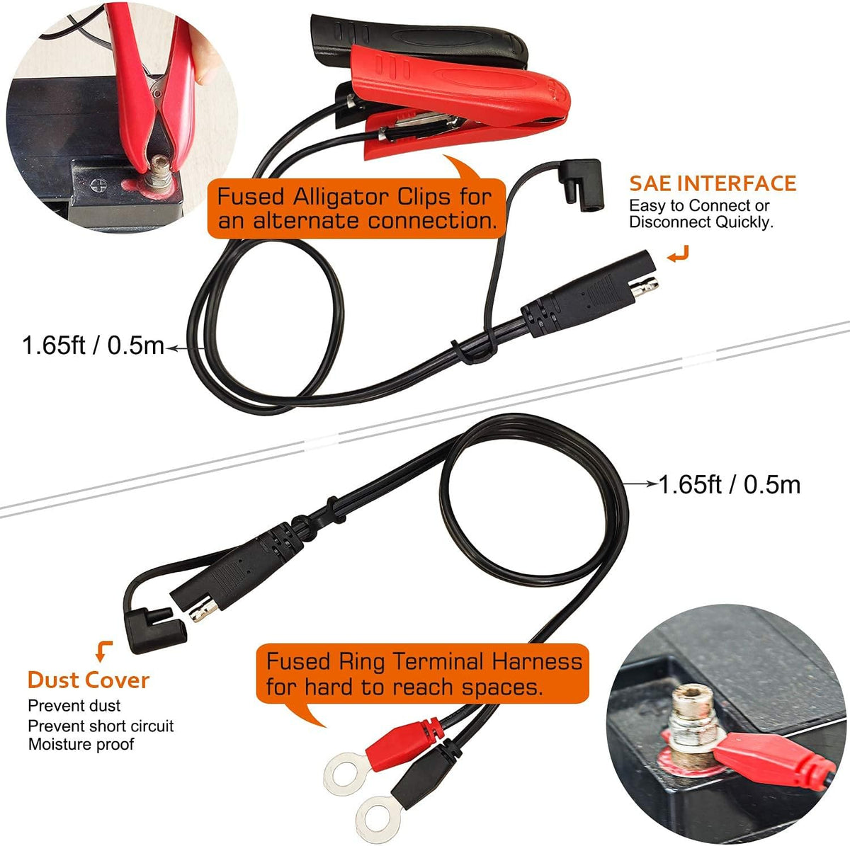 High-Efficiency 12V 5-Amp Smart Car Battery Charger, Battery Maintainer, Trickle Charger, Float Charger and Desulfator for Car, Motorcycle, ATV, Lithium (LiFePO4) and Deep Cycle Batteries