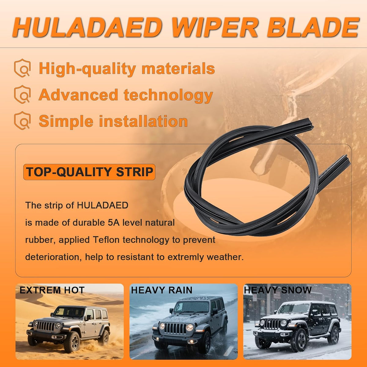HULADAED® 20'' 20'' 12'' Windshield Wipers Replacement for Escape 2012 2011 2010 2009 2008,Silicone Front Rear Wiper blades for MY Car-All Weather & Quiet(3 PACK)