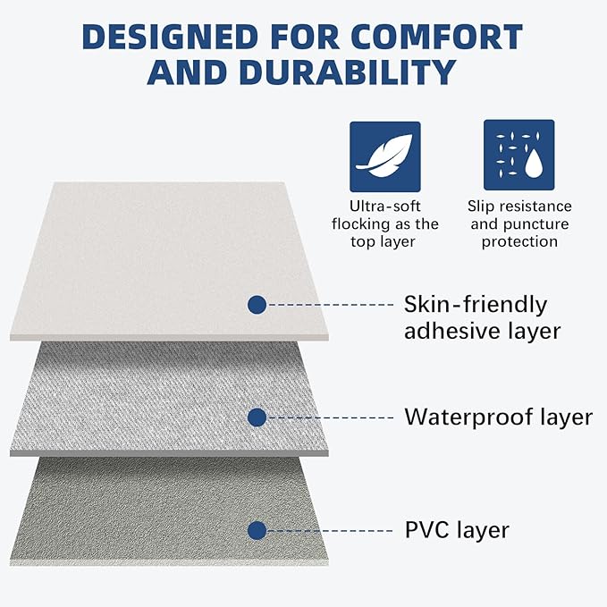 KMZ SUV Air Mattress Thickened Double Flocking Camping Mattress Upgraded Portable Sleeping Car pad Comfortable Inflatable Travel Bed with External Pump and 2 Pillows（Off-White and Light Gray）
