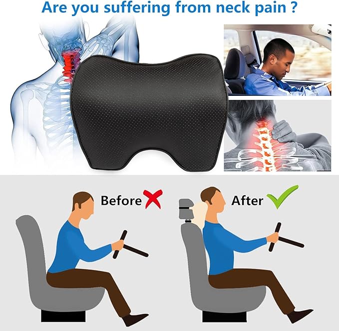 Car Neck Pillow For Car Driving, Leather Car Seat Headrest Pillow, Car Neck Support And Rest For Car Pillow, Travel Car Seat Neck Pillow For Neck Support And Pain Relief, Neck Car Pillow For Sleeping