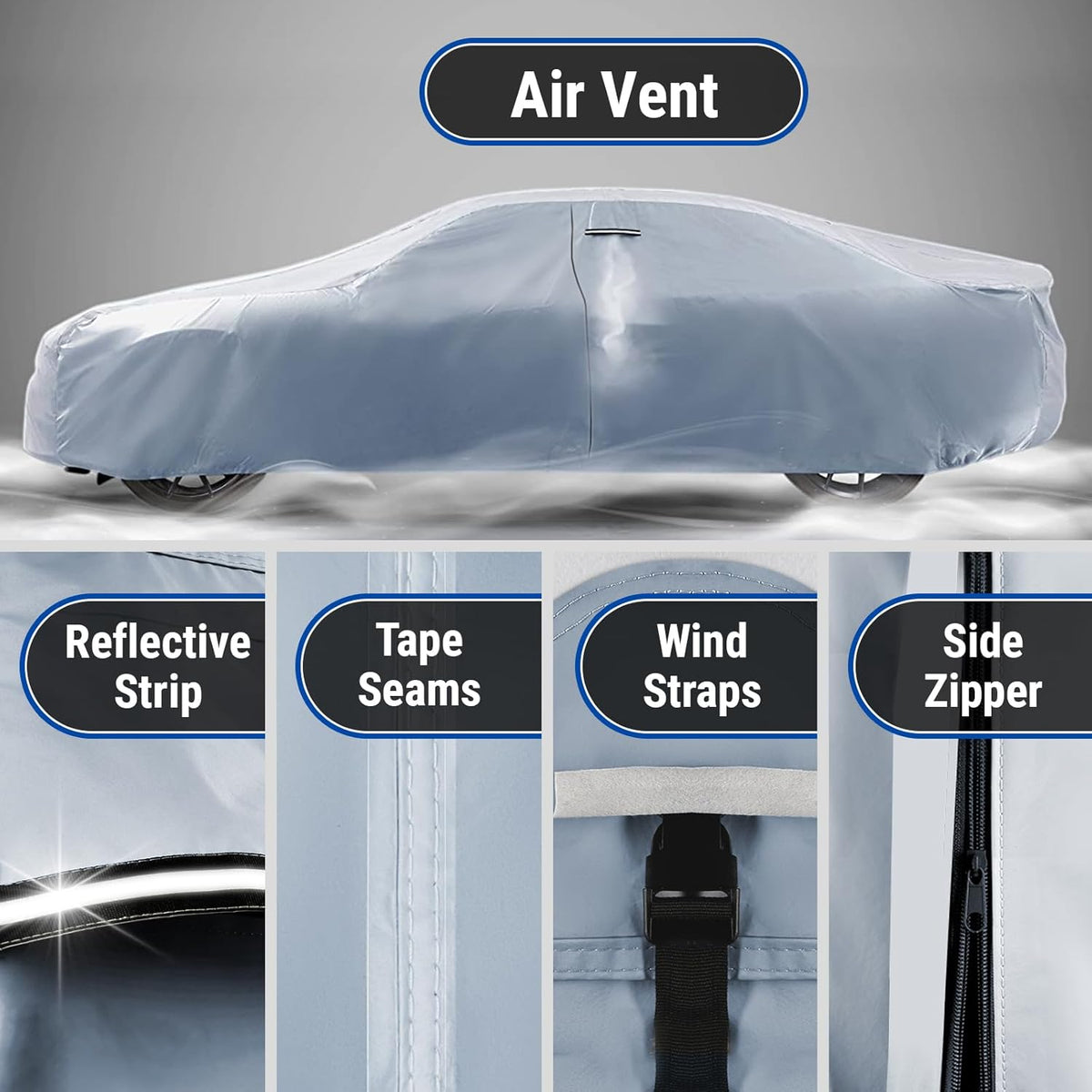 iCarCover Premium Car Cover for 1973-1977 Chevy El Camino Heavy Duty Waterproof All-Weather Automobiles Custom Fit Indoor Outdoor UV Snow Protection Covers with Straps and Bag