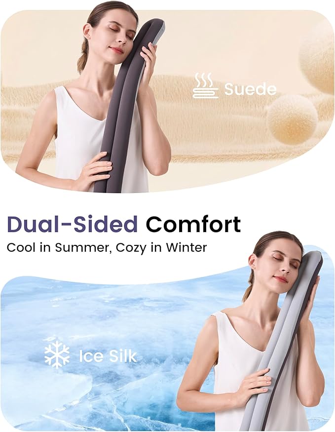 Travel Pillow, Neck Pillow – Ergonomic Memory Foam Pillow for Airplane, Adjustable & Ultra-Lightweight with Dual-Sided Fabric for Flight, Car, and Office Use, Grey