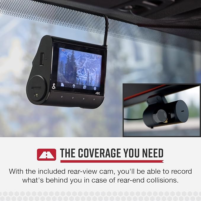 Cobra Smart Dual View Front and Rear Dash Cam (SC 250R) – True 4K Resolution, 360 Alerts, Parking Live View, Incident Reports, Emergency MayDay, 32 GB SD Card Included, CarPlay & Android Auto