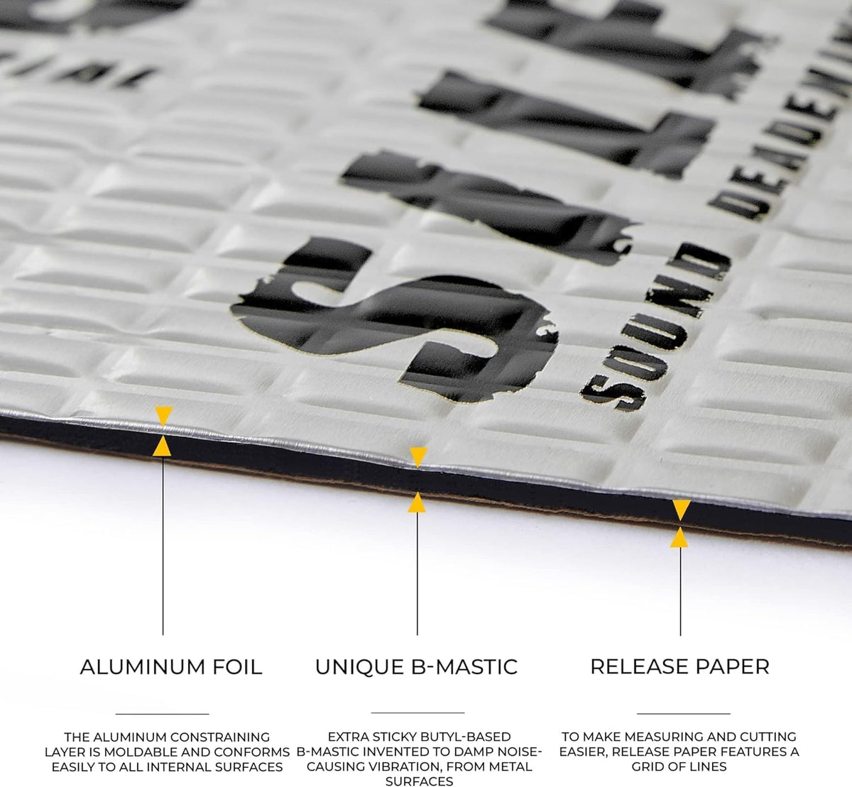 Siless 80 mil (2mm) Car Sound Deadening mat - Butyl Automotive Sound Deadener - Noise Insulation and Vibration Dampening Material 5 sqft (0.46 sqm)
