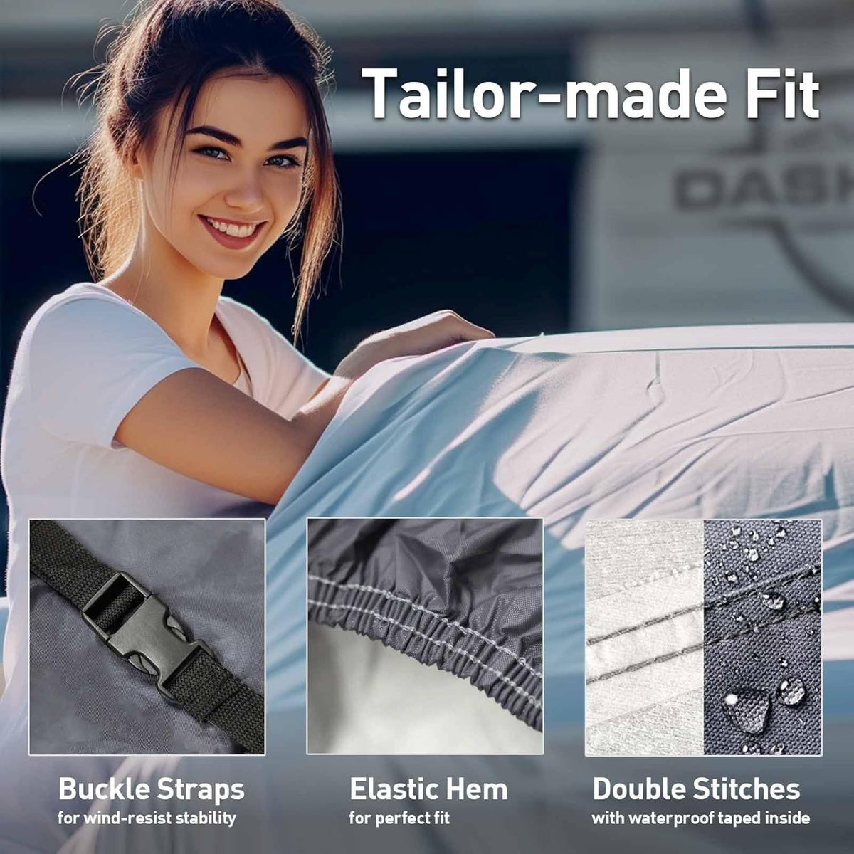 DaShield Ultimum Series Car Cover for Cadillac DeVille 1958-1964 2-Door 4-Door All Weather Protection Semi Custom Fit Dust, Sun, Snow, Rain Protection Indoor Outdoor