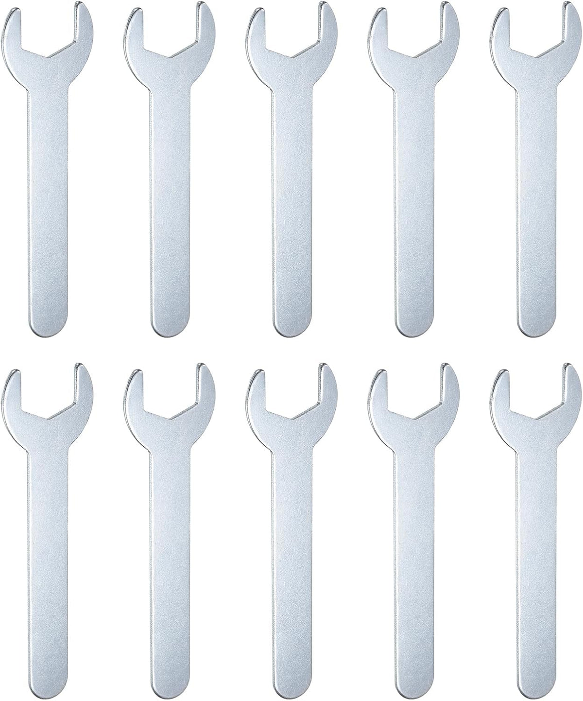 HARFINGTON 10pcs Small Wrench Open End Wrench 19x108x2mm Metric U-Shaped Single Open Ended Spanner Super Thin Small Flat Head Galvanizing Wrench for Automotive Repair Furniture Assembly