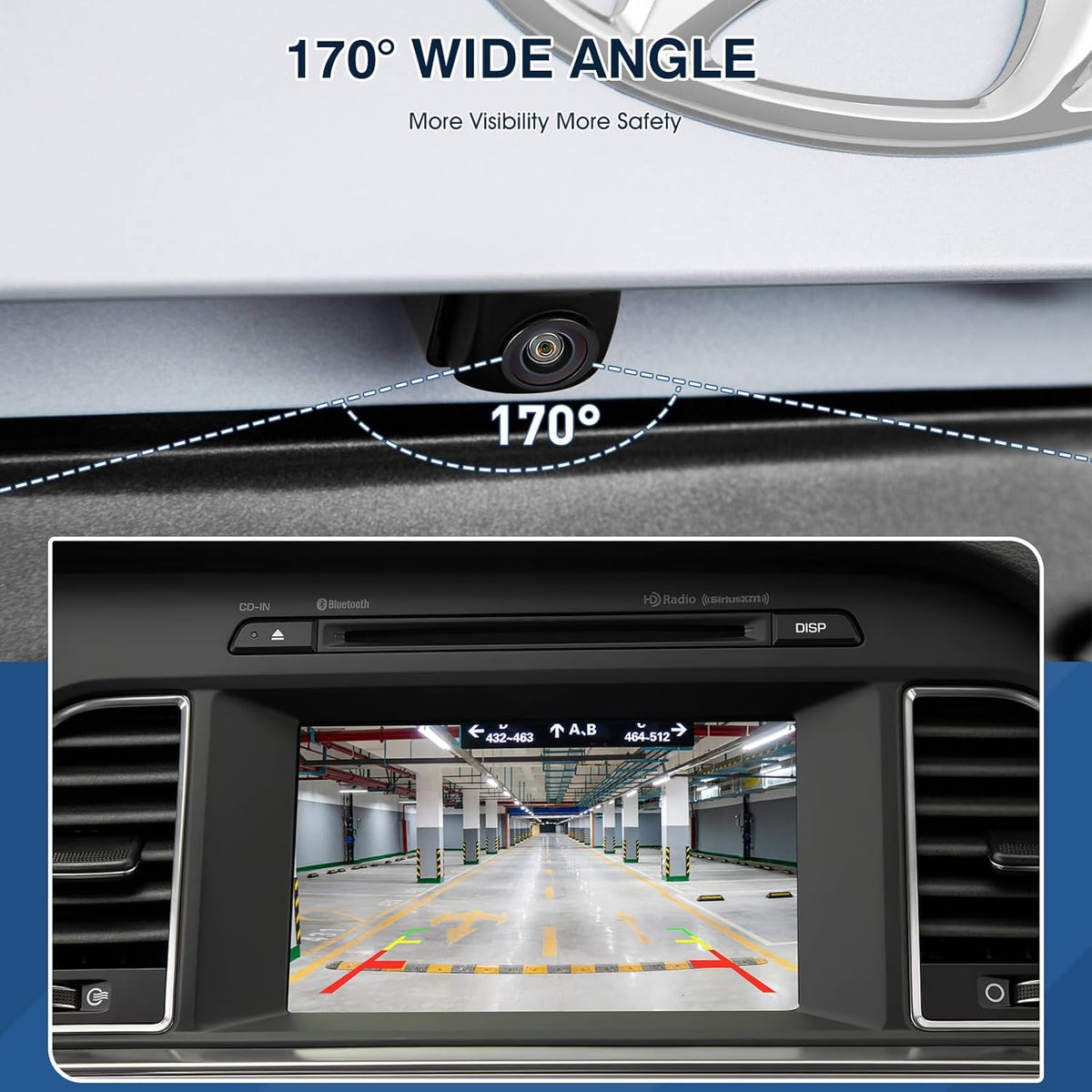 Rear View Backup Camera Fit for Hyundai Sonata 2015-2017, Reversing Parking Assist Camera OE Replacement 95760-E6201 95760-C2101