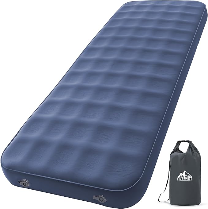 OUTSKIRT Ultralight Self Inflating Sleeping Pad, 4" Thick Camping Mattress with Pump Pack, 9.5 R-Value Insulated Sleeping Mat, Portable Camping Bed for Tent, Car, Truck or Van, 4 Season Camp Mattress