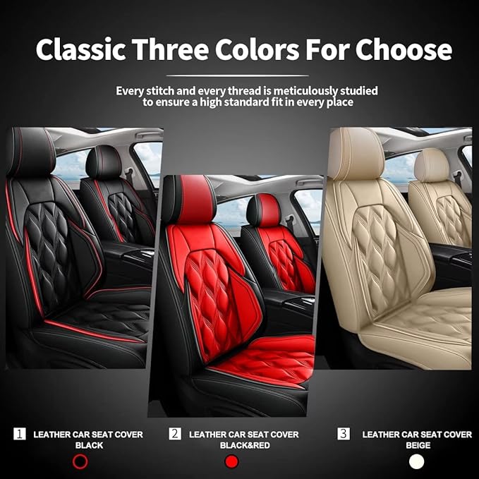 AOMSAZTO Car Seat Covers,2 Front Seats Custom Fit for Toyota Corolla 2000-2019,Faux Leather Automotive Cushion Covers Seat Protector,Airbag Compatible Waterproof Beige