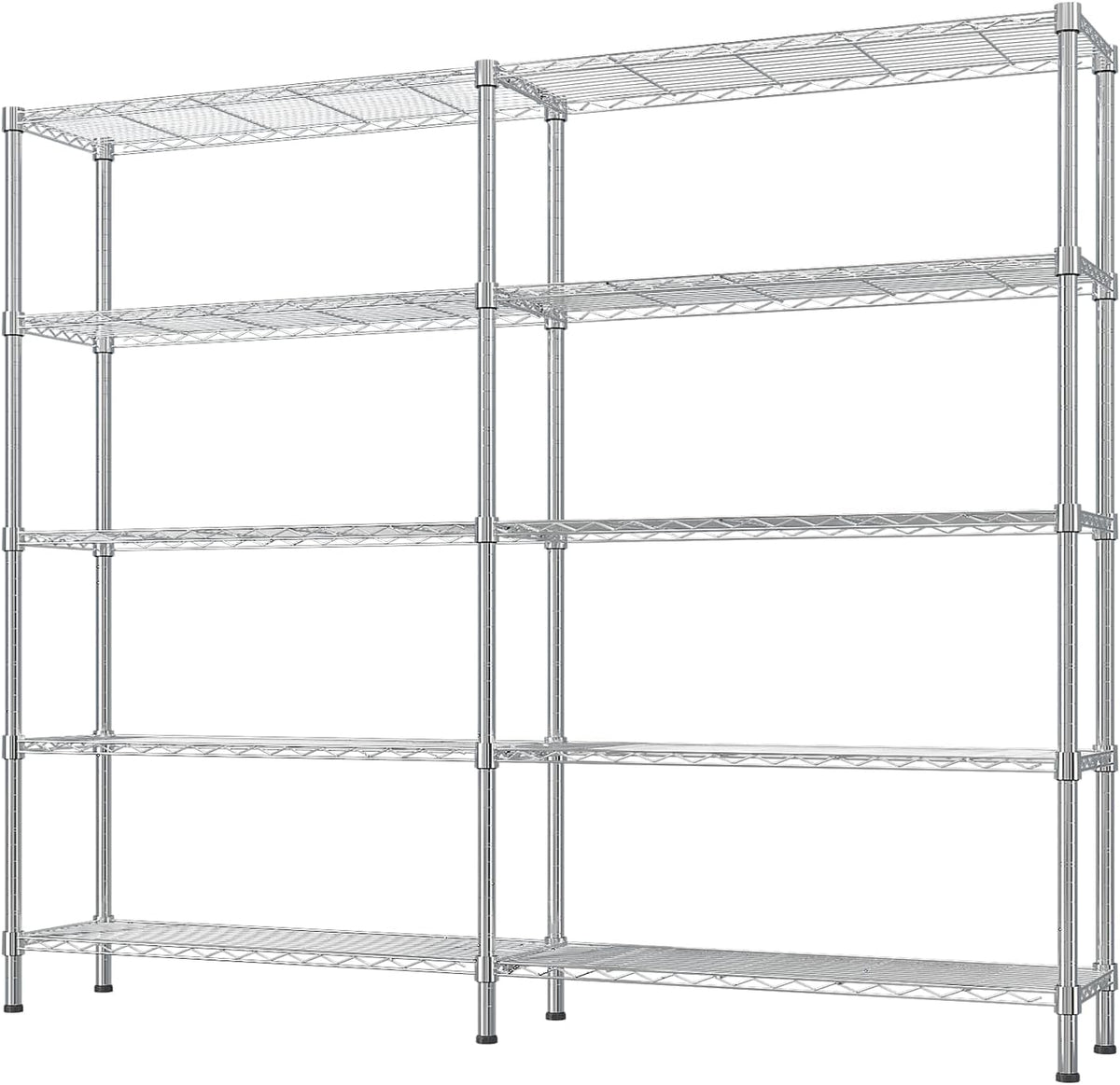 VINGLI 5 Tier Storage Shelves 1430LBS Heavy Duty Metal Shelving, Upgraded 58" W Garage Shelving Unit, Adjustable Wire Shelf for Storage Rack Commercial Pantry Shelf Organizer, 58" W × 13.8" D × 71" H